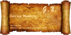 Gerey Nemere névjegykártya